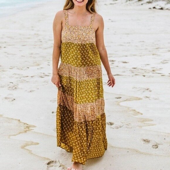 Madewell Print-Mix Tiered Midi Dress in Jaipur Floral Size Large Cottagecore • - Picture 8 of 8